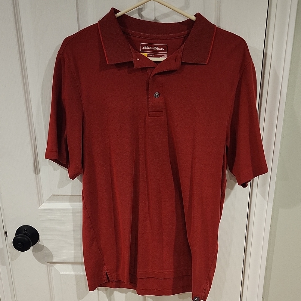 Eddie Bauer Men's Deep Red Polo Shirt
